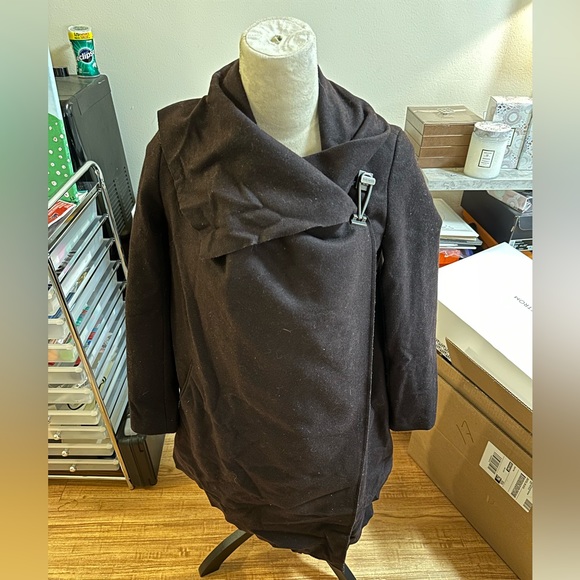 Allsaints wrap wool coat with clasp closure - Picture 3 of 7